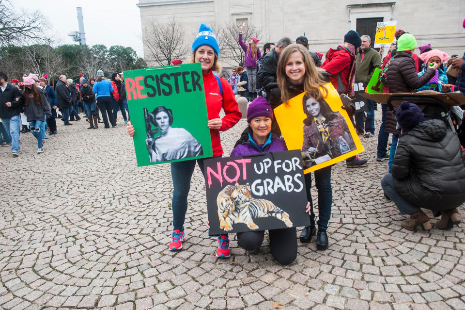 WASHINGTON, DC. - JAN. 21: Organizers put the Women's March on Washington in Washington D.C. on Saturday Jan. 21, 2017. (Photo by Alanna Vagianos, Huffington Post)&nbsp;