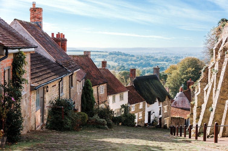 A row of old English houses