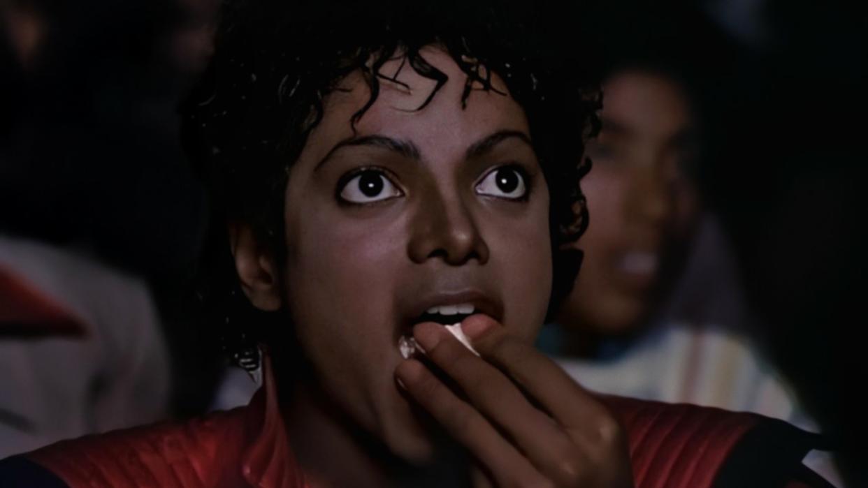  MIchael Jackson eating popcorn. 