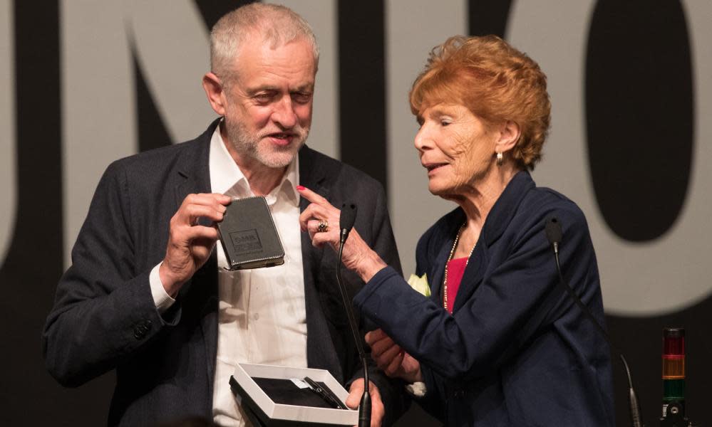 Mary Turner with Labour leader Jeremy Corbyn at the GMB congress in Bournemouth in June 2016.