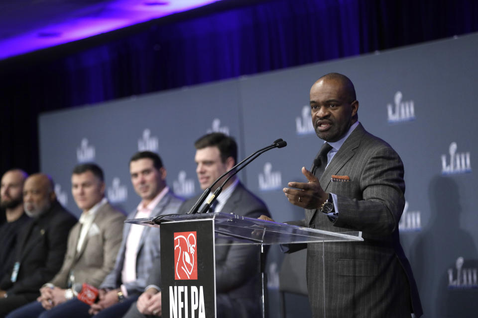 The player's union won't vote on Friday on a proposed CBA. (AP Photo/David J. Phillip)