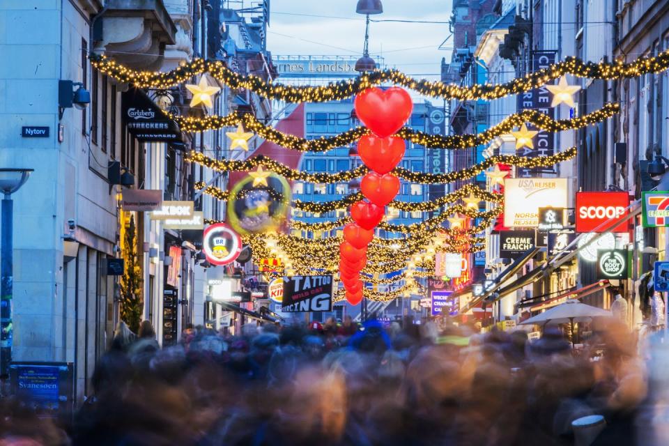 The year-end shopping frenzy can tip away from meaningful gift exchange to expensive consumerism. <a href="https://www.gettyimages.com/detail/photo/view-of-strøget-street-the-main-shopping-street-in-royalty-free-image/541318714" rel="nofollow noopener" target="_blank" data-ylk="slk:Atlantide Phototravel/Corbis Documentary via Getty Images;elm:context_link;itc:0;sec:content-canvas" class="link ">Atlantide Phototravel/Corbis Documentary via Getty Images</a>