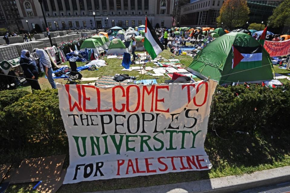 The protesters occupied the Columbia lawns from mid-April through the beginning of May. Matthew McDermott