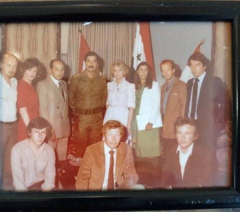 Barbara Walters team interviewing Saddam Hussein in 1981
