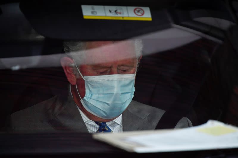 Britain's Prince Charles leaves King Edward VII's Hospital in London