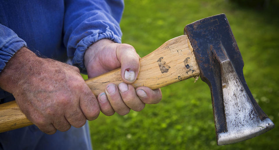 The 34-year-old took an axe to the family’s TV, laptop and car after he thought his action figures had been damaged, police say. Image: Getty (file image)