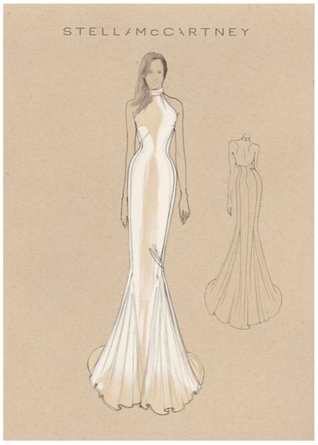 Stella McCartney's sketch of Meghan Markle's second wedding dress
