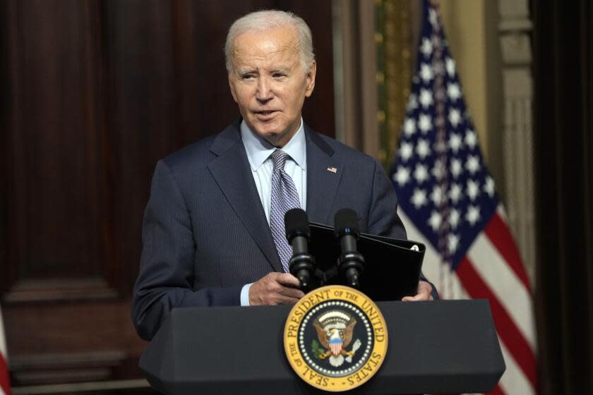 FILE - President Joe Biden speaks during a roundtable with Jewish community leaders in the Indian Treaty Room on the White House complex in Washington, Wednesday, Oct. 11, 2023. The White House has selected the Philadelphia area and West Virginia for two regional hubs to produce and deliver hydrogen fuel, an important part of the Biden administration's clean energy plan, according to a person familiar with the plan. (AP Photo/Susan Walsh, File)