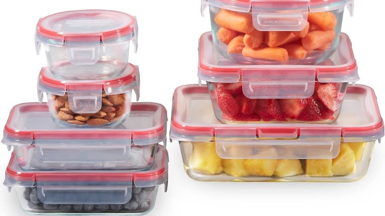 Pyrex Freshlock 14-Piece Mixed Size Glass Food Storage Meal Prep Container Set