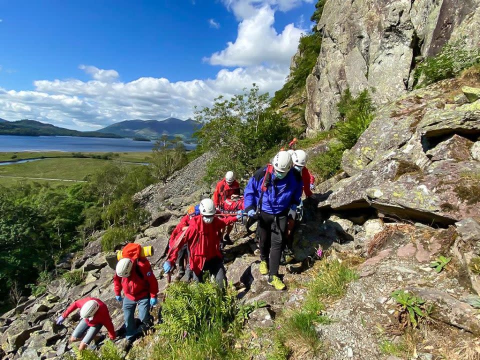 The teenage climber was carried to safety (Keswick Mountain Rescue Team)