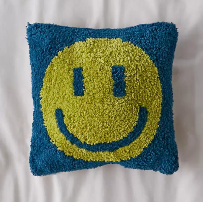 Happy Face Mini Throw Pillow