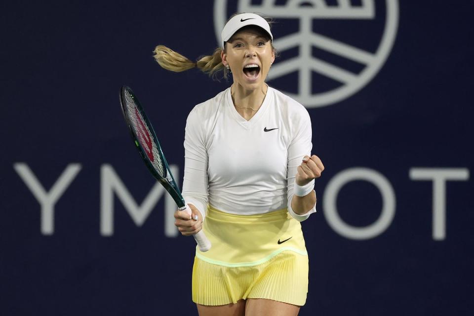 Winning feeling: Katie Boulter celebrates winning the biggest title of her career (Getty Images)