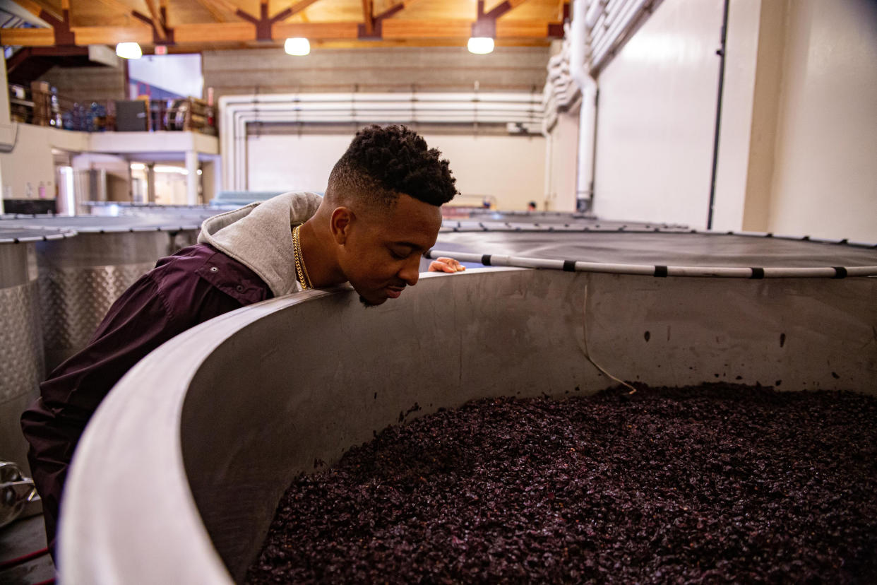 C.J. McCollum Tours Adelsheim Vineyard on Sept. 25, 2019. (Justin Tucker / Nine84)