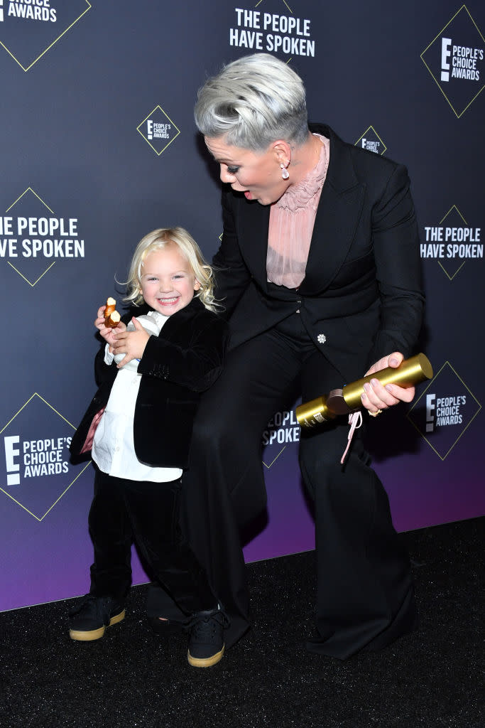 Pink said her son Jameson is still experiencing a fever three weeks after becoming ill with COVID-19.  (Photo by: Amy Sussman/E! Entertainment/NBCU Photo Bank)