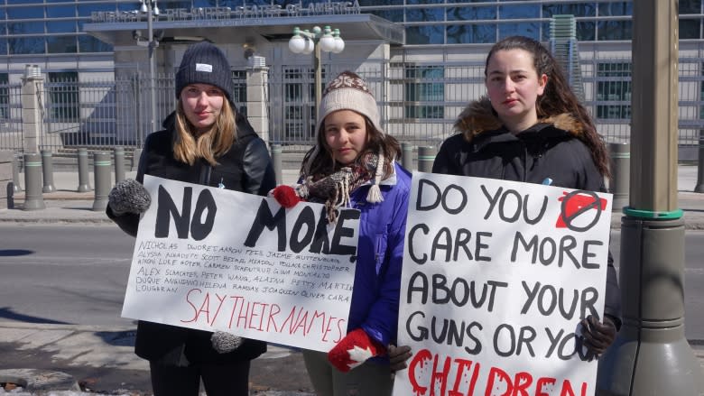 'The whole world is disgusted': Hundreds rally in Ottawa against U.S. gun violence