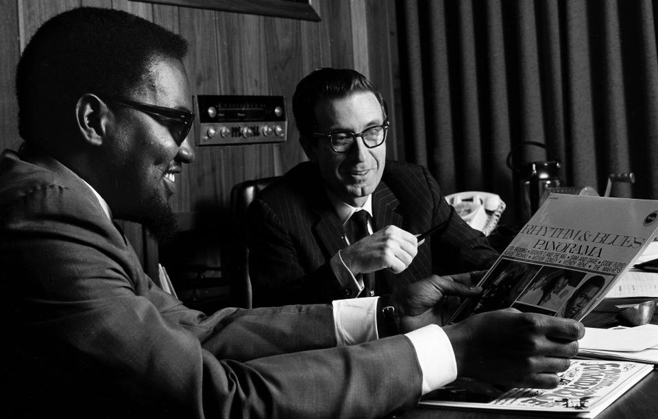 Al Bell (left) and Jim Stewart at STAX records in the 1960's.