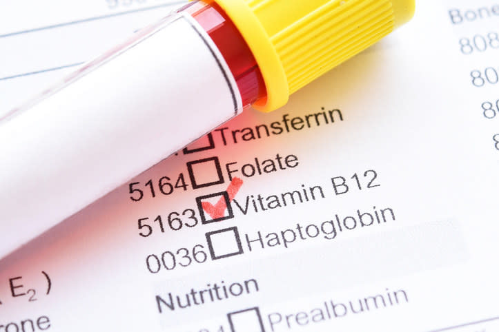 Vitamin B12 checked on a page