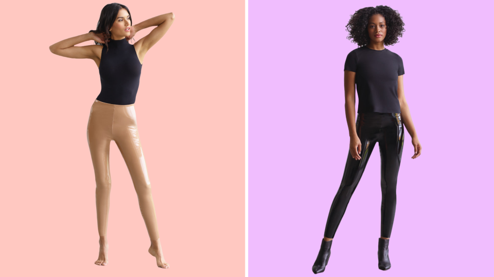 Channel your inner superstar with shiny latex leggings.