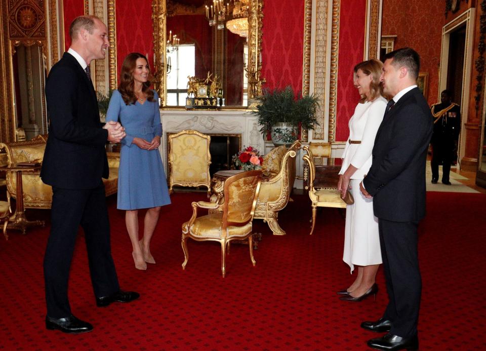 The Duke and Duchess of Cambridge meet President Volodymyr Zelensky and his wife Olena - Getty