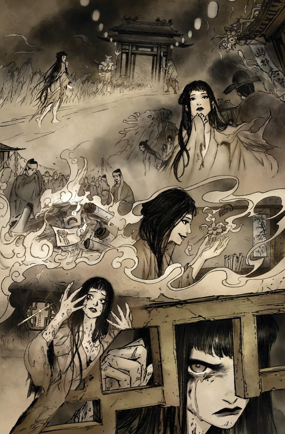 Interior pages from Spirit World #6.