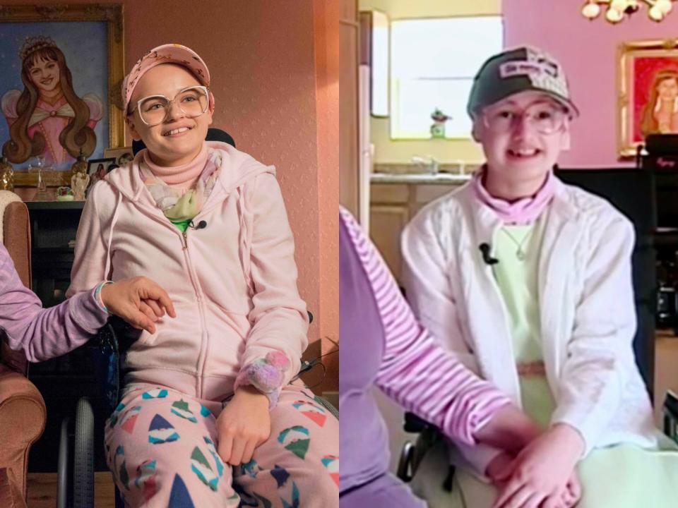 Joey King as Gypsy Rose Blanchard on "The Act" (left); and the real Gypsy Rose Blanchard (right)