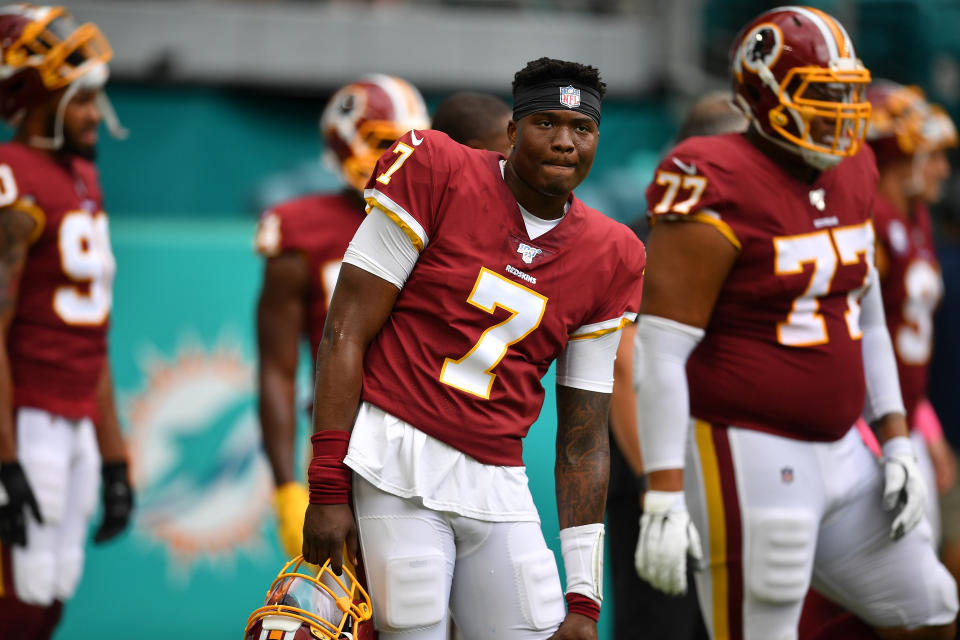 Dwayne Haskins got all of the practice reps for Washington on Wednesday. (Getty Images)