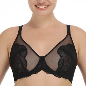 HSIA Seamed Cup Bra: Unlined Lace Bra - Back and Side Smoothing Bra