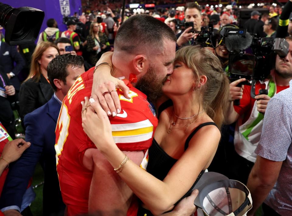 Travis Kelce, Taylor Swift, 2024 Super Bowl