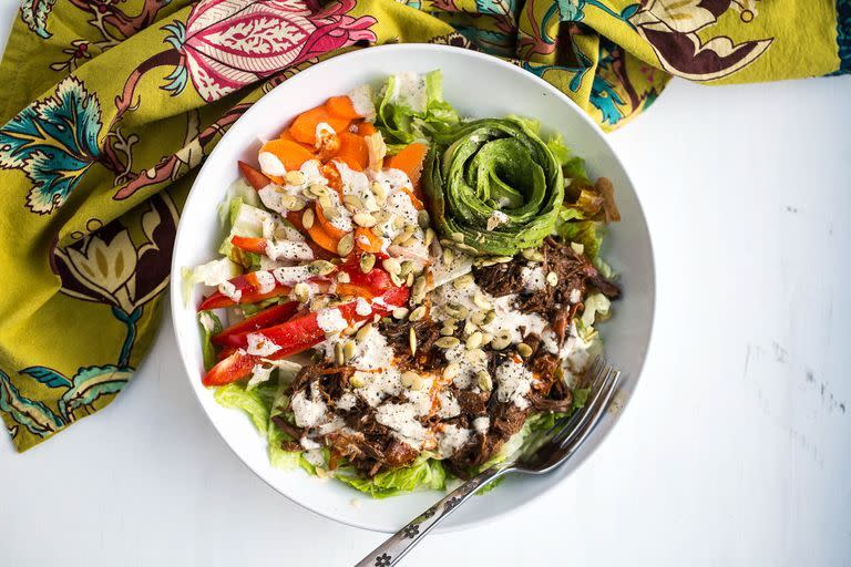 shredded beef tex mex salad