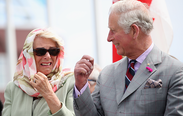 Charles and Camilla were pictured in a fit of giggles during their Canadian trip. Photo: Getty