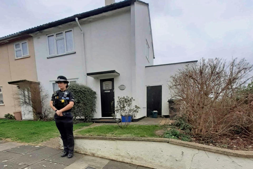 Police outside the couple's house in Harlow, Essex. (PA)