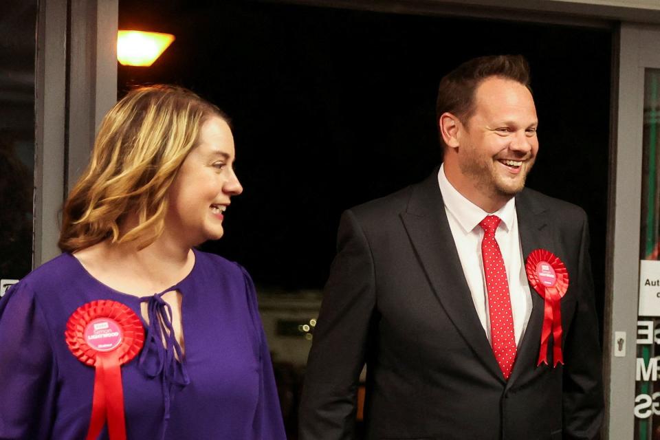 Simon Lightwood at a counting center after a by-election in Wakefield (Reuters)