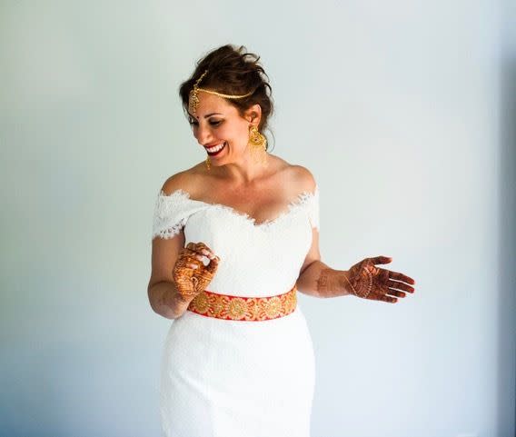 The author in her wedding dress. 