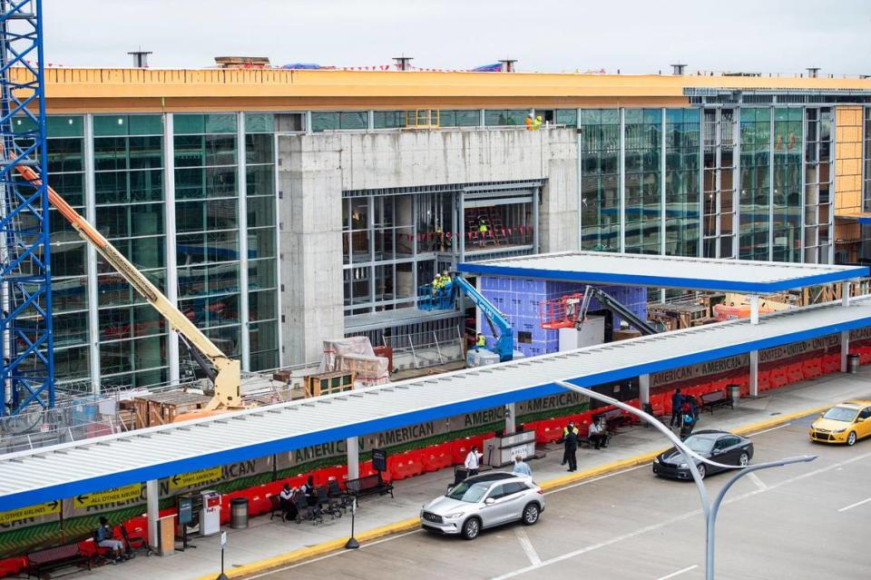 The $608-million terminal lobby expansion project will add 175,000 square feet to the lobby for TSA security screenings, ticketing, baggage claim and offices.