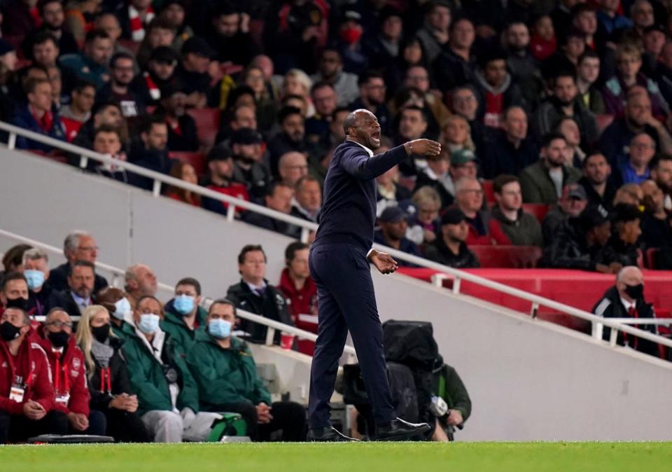 Patrick Vieira’s Palace conceded a late equaliser (Adam Davy/PA) (PA Wire)