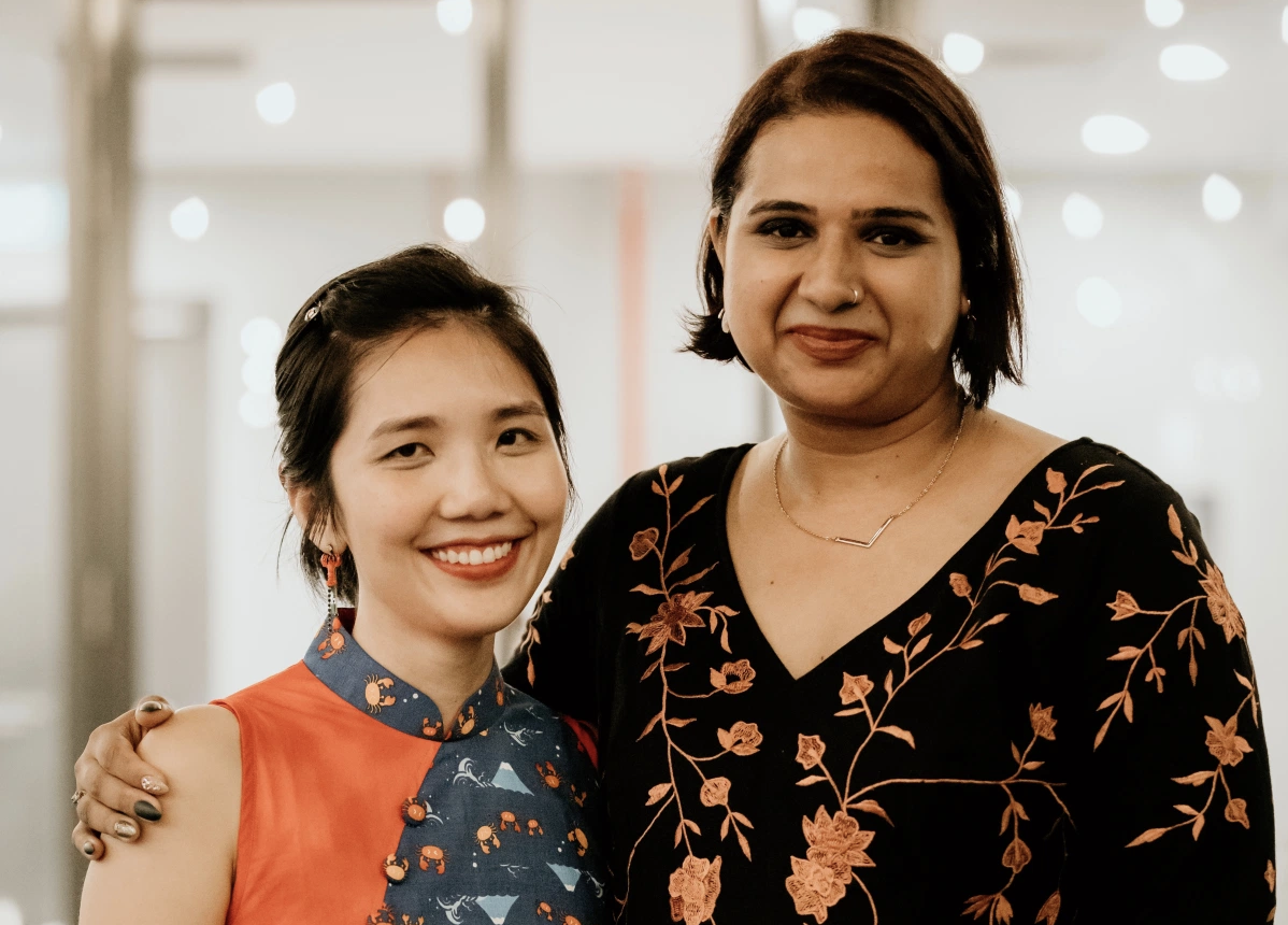 Dr Sandhya Sriram (right) and Dr Ka Yi Ling (left) are the co-founders of Shiok Meats. (PHOTO: Shiok Meats)