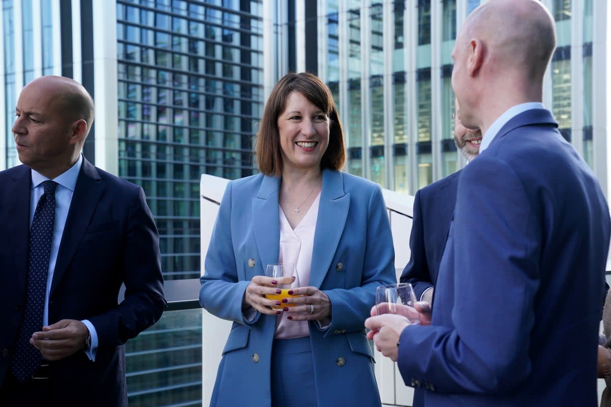 Shadow chancellor Rachel Reeves during a meeting with business leaders at M&G Investments in central London (Lucy North/PA Wire)