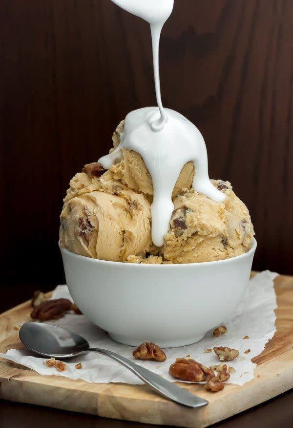 Sweet Potato Pie Ice Cream with Candied Pecans