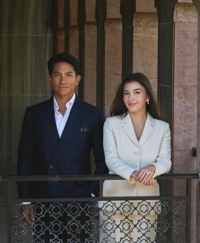 <p>tmski/Instagram</p> Prince Mateen of Brunei posted a first portrait with Anisha Isa Kalebic on Dec. 31, 2023.