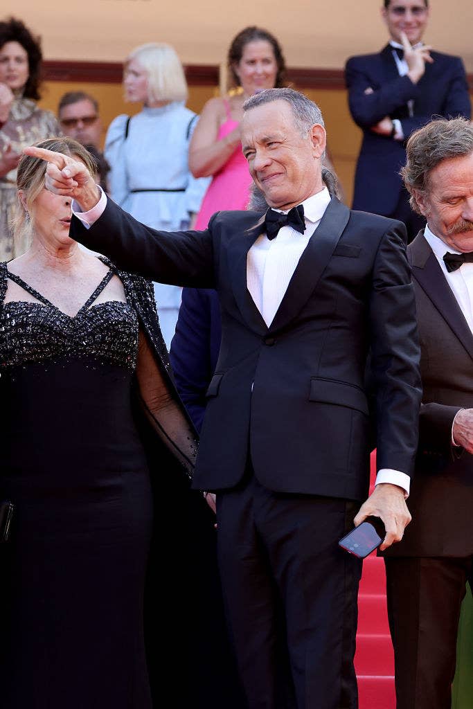 Closeup of Tom Hanks on the Cannes steps
