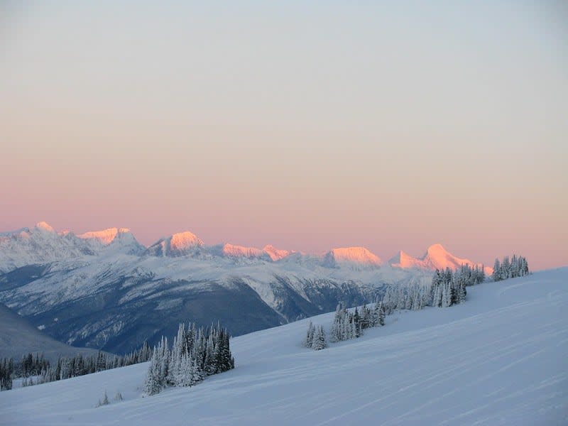 A December 2014 file photo taken from Lucille Mountain. The mountain's snowpack feeds Dominion Creek, where the Village of McBride gets its drinking water. That snow had melted by June 1, 2023, about a month earlier than prior years, and has left the village in dire straits moving into the winter season.