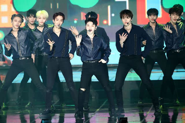 <p>Chung Sung-Jun/Getty</p> The members of K-Pop band Seventeen