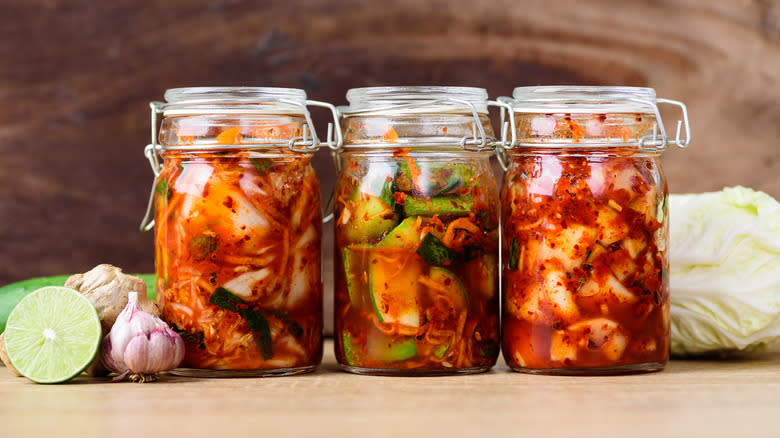 kimchi in jars