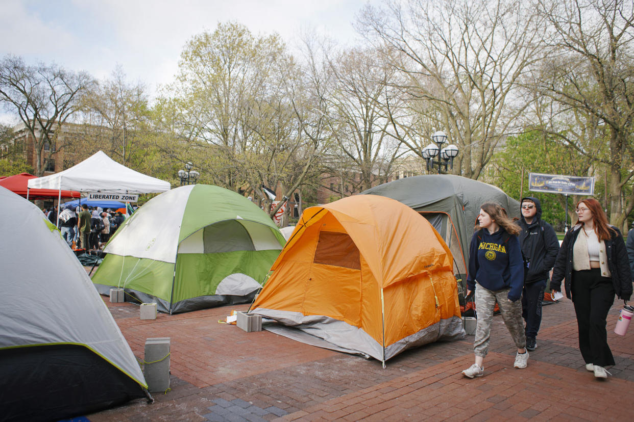 Pro-Palestinian protest in the University of Michigan (Katie McTiernan / Anadolu via Getty Images)