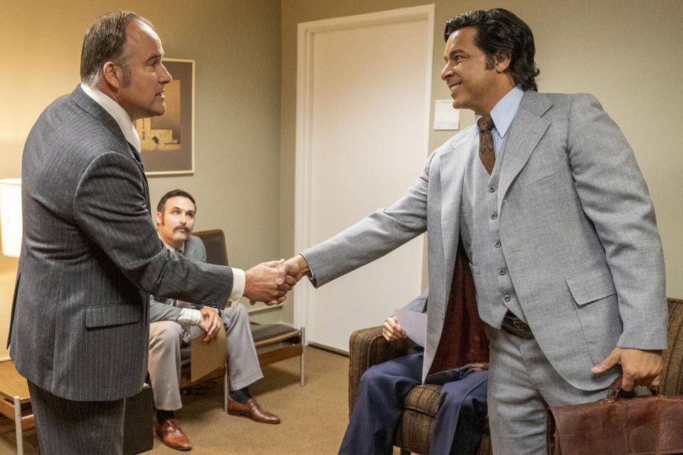 THIS IS US -- “Miguel” Episode 615 -- Pictured: (l-r) David DeLuise as Bill Lundy, Jon Huertas as Miguel -- (Photo by: Ron Batzdorff/NBC)
