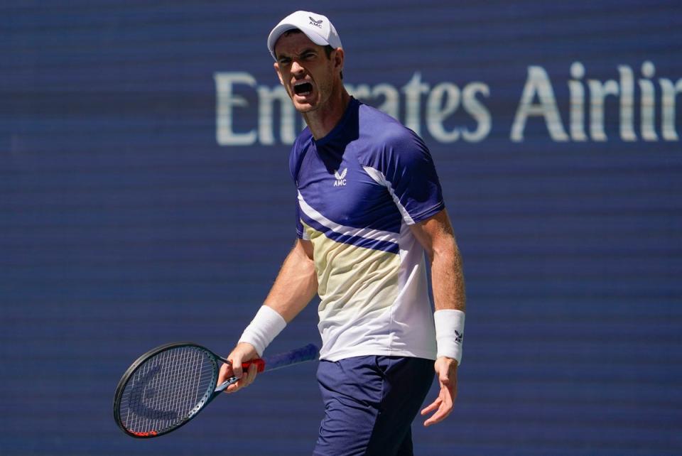Andy Murray yells in frustration during his loss to Matteo Berrettini (Seth Wenig/AP) (AP)