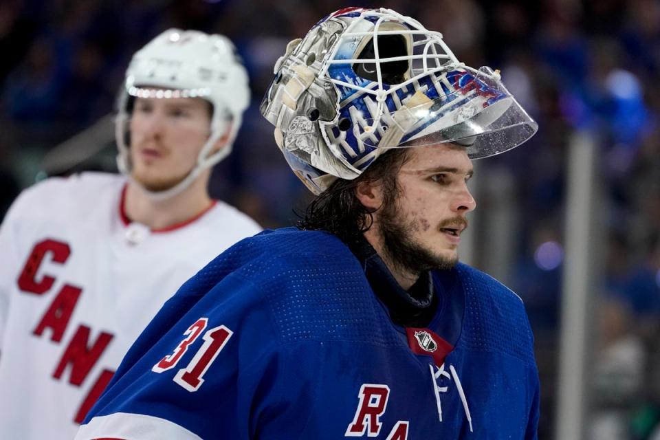 Hurricanes Rangers Hockey (Copyright 2022 The Associated Press. All rights reserved.)