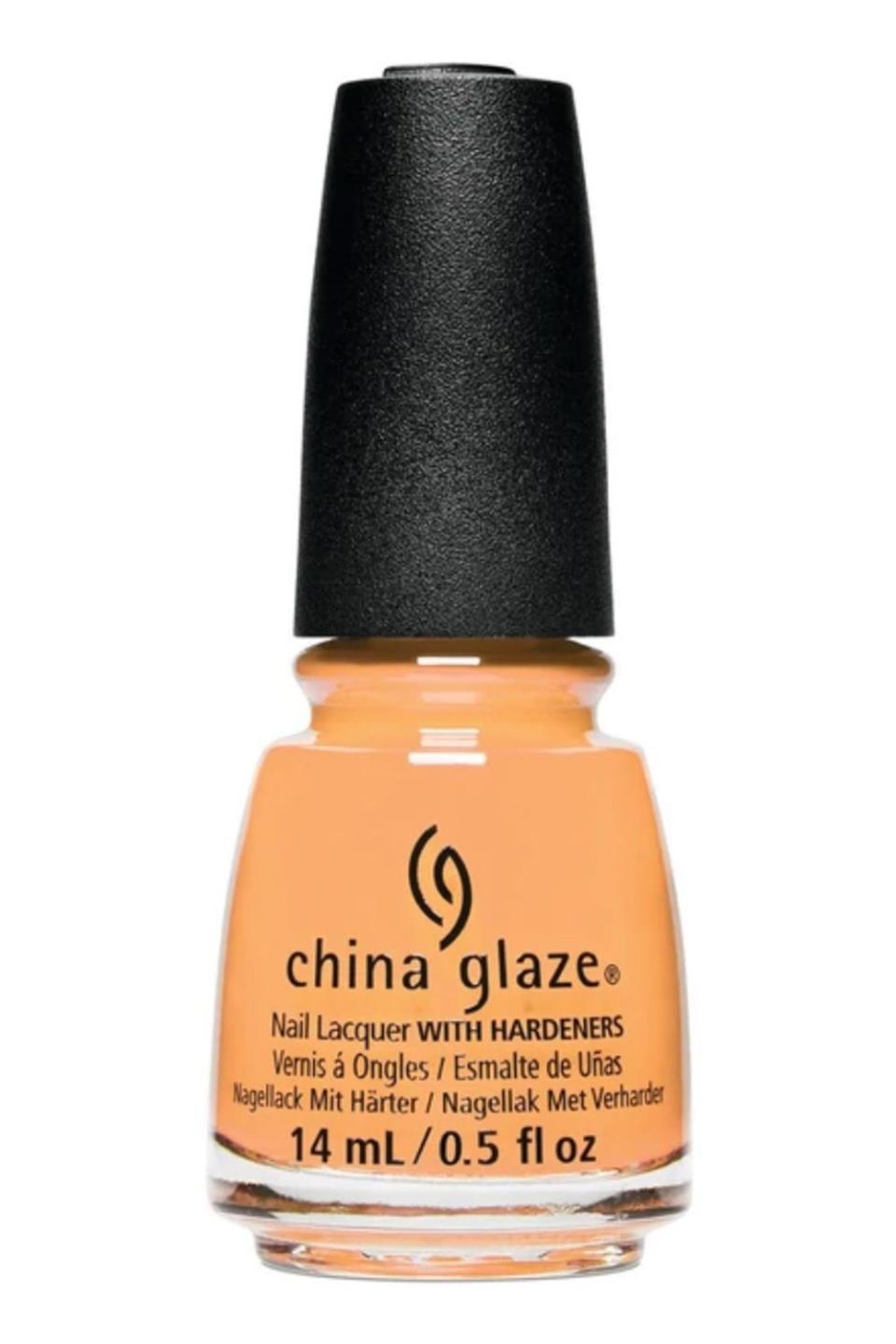 6) China Glaze Nail Lacquer with Hardeners in Tangerine Heat