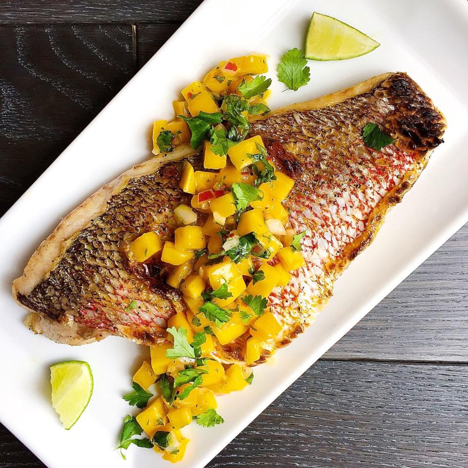 Broiled Snapper with Mango Salsa