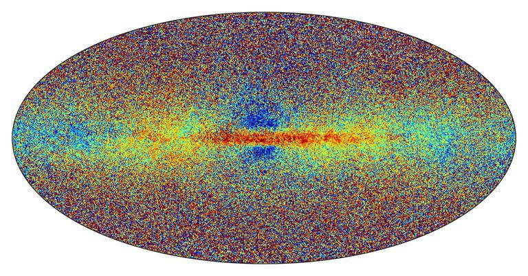 Esta imagen proporcionada por la Agencia Espacial Europea ofrece una muestra de las estrellas de la Vía Láctea como parte de los datos recopilados por su misión Gaia